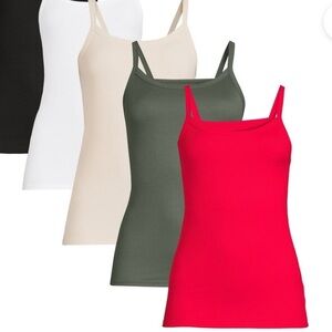 No Boundaries Juniors Ribbed Cami Top, 4-Pack